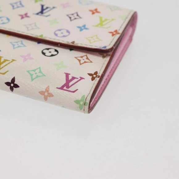 LOUIS VUITTON Multicolor Portefeuille Sarah Wallet White M93532 LV Auth 143004 - Picture 12 of 16